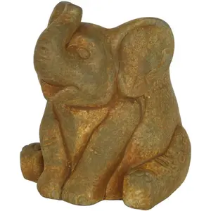 Classic Home and Garden Cement Buddies Indoor/Outdoor Planter with Drainage Hole, Small Elephant — 6.5"