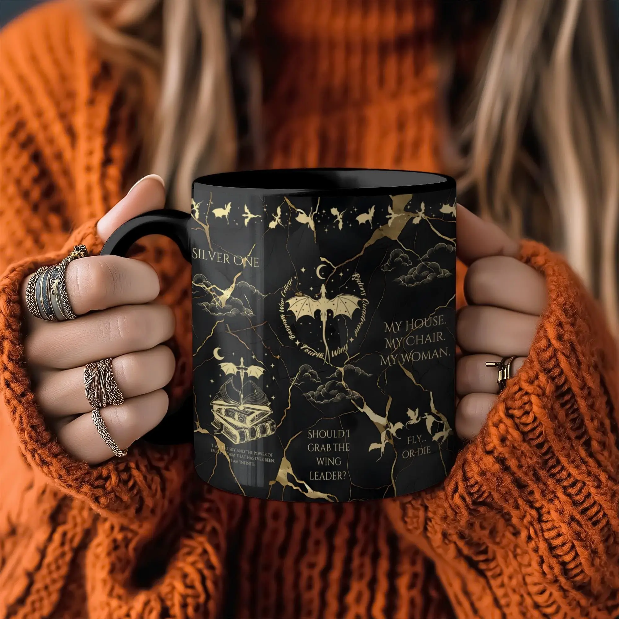 [Sale off up to 50%] Fourth Wing Mug, Bookish Dragon Mug, Romantasy, for Xaden Riorson Fans BookTok, Gift for Wife Cute Bookish, Book Lover Gift, 11oz & 15oz ceramic mug