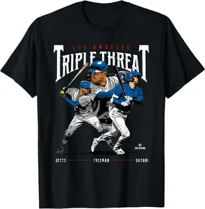 Triple Threat Ohtani, Betts, Freeman Los Angeles  T-Shirt Classic Cotton Unisex