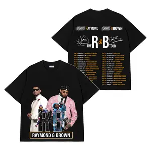 The R&B Tour 2026 Raymond & Brown Premium Cotton T-Shirt, R&B Duo Concert Graphic Tee, Urban Hip Hop Soul Streetwear Shirt, Live Tour Merch Gift, Vintage Music Fans Tee