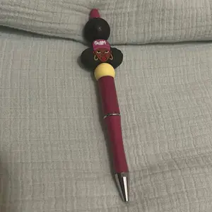 Queen with Puffs and Yellow Hoops Pen - Stylish Writing Tool for Note-Taking and Journaling