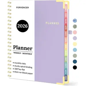2026 Planner, Calendar Planner Weekly and Monthly, Jan 2026-Dec 2026, 8.5" X 11", Hardcover Agenda Book, Daily Journal Organizer with Inner Pocket, Notebook for Office School, A4, Purple