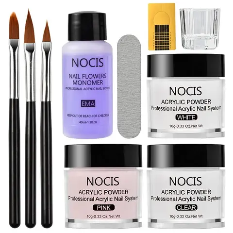 Acrylic Nail Kit, 1 Set Long-lasting Acrylic Powder & Acrylic Liquid &Accessories Set for Nail Extensions, Professional Nail Art Kit for Beginners DIY at Home, Christmas Gift
