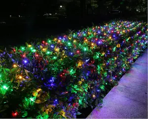 Christmas Net Lights - 12FT x 5FT 360 LED Plug-in Mesh Lights, Waterproof with 8 Modes, Timer, Connectable for Bushes, Trees, Garden, Outdoor Christmas Decor (Green Wire, Multicolor)
