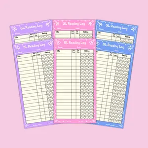 BL & GL Reading Log Bookmark | Yaoi & Yuri Tracker for Fujoshi, Manga & Anime Fans | 40 Entry Double-Sided
