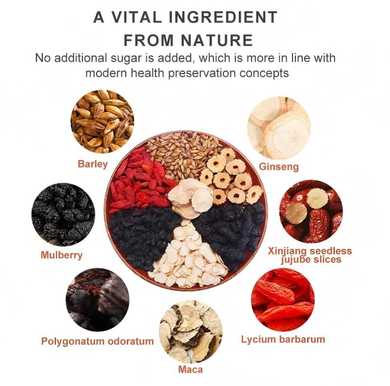 Kidney Tea Formula Ginseng  eight  Treasure Tea Combination Scented Tea Eight Treasure Tea Red Date Wolfberry Tea Men's Tea Health Tea Mulberry Herbal Formula Health Tea 60bags Organic