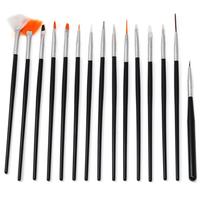 Nail paint brush Black (15pieces) QYH002005