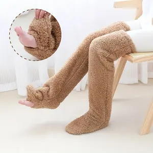 Women's Lady Basic Cute Fuzzy Over-Knee Socks - 1 Size, Fuzzy Texture, Warm, Flexible Fit, Full Length Thigh High Stockings & Hosiery
