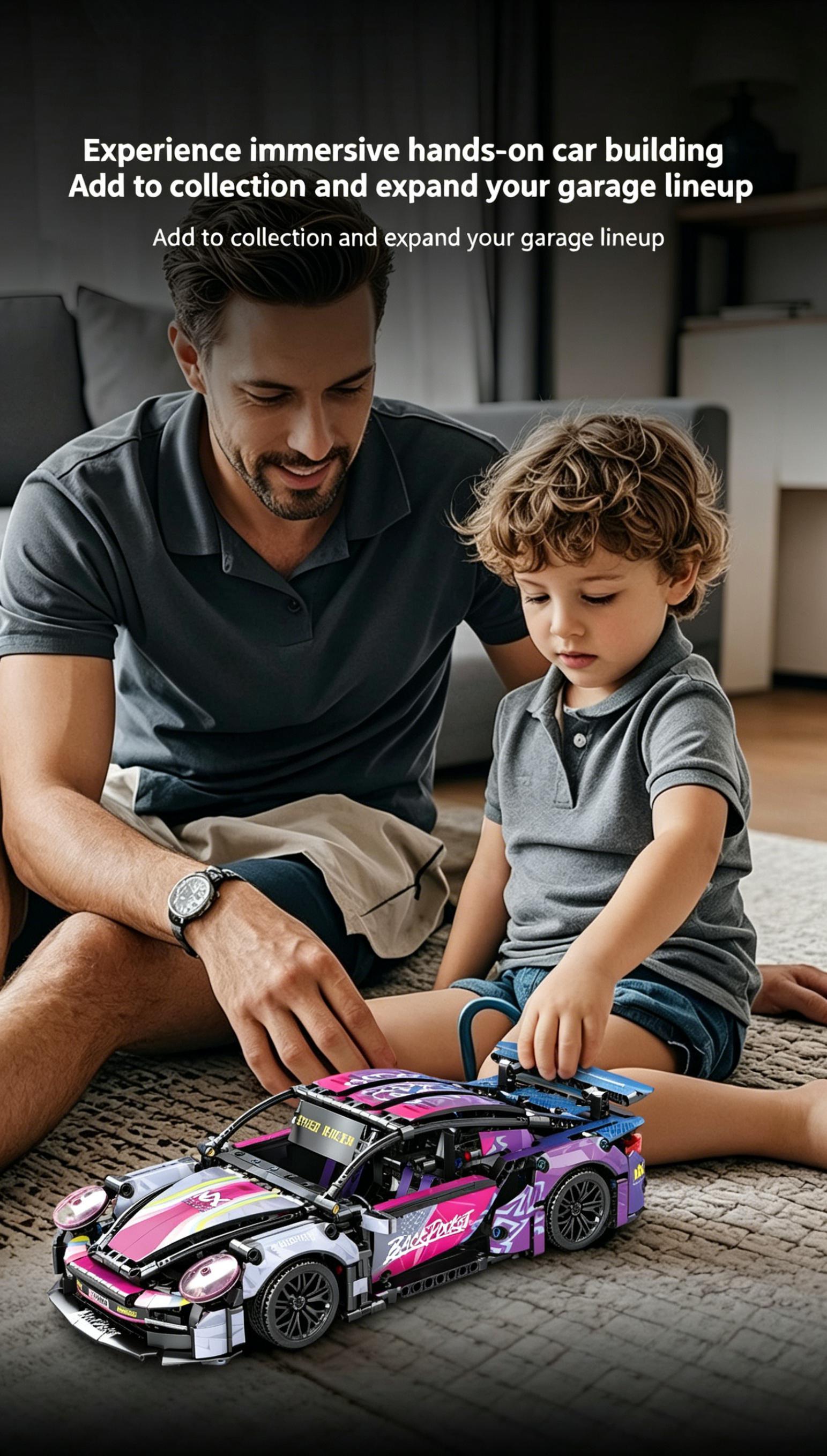 Limited Edition 1:14 RC 911 Supercar Block Kit - 1000+ PieceBuild, Dual Motors with LED Light Effects, 2.4GHz RemoteControl + Acrylic Display Case - 911-Inspired Design, PerfectGift for Kids & Collectors Holiday Gift