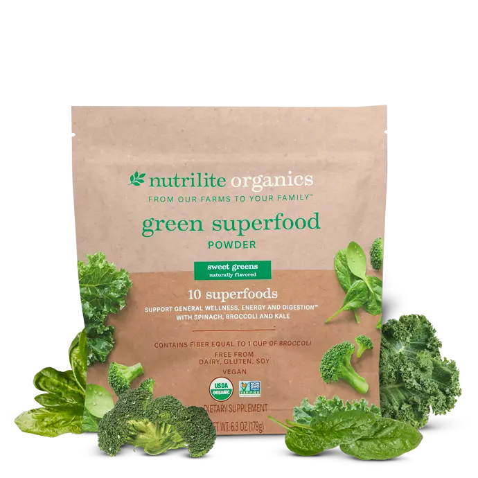 Nutrilite Organics Green Superfood Powder 30 Servings Organic Greens Drink Mix for Daily Wellness & Nutrition Plant-Based Formula for Digestive & Overall Health Dietary Healthcare Vitamin