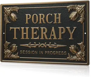 Porch Therapy Tin Sign Porch Therapy Session In Progress Wall Decor For Front Back Porch Patio Decoration Deck Bar Garden Backyard Decor 8 X 12 In