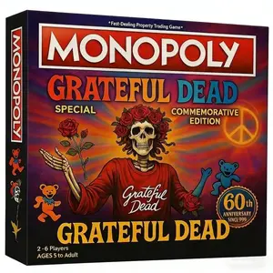 Monopoly Grateful Dead 60th Anniversary Board Game, Special Commemorative Collector Edition, Family Party Tabletop Game for 2-6 Players