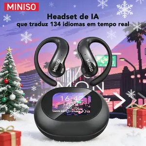MINISO MS188 Translatable Smart Headphones, LCD Wireless Bluetooth Earphones With 134 Languages,OWS Open Ear Headsets with Mic Charging Box Earbuds Christmas gifts