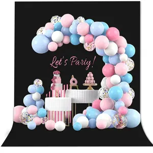 Black Background Cloth - Portable photography background cloth for media, photography, and live streaming, suitable for home videos, meetings, and games (excluding stands), professional live streaming photography background cloth Wedding Party Backdrop