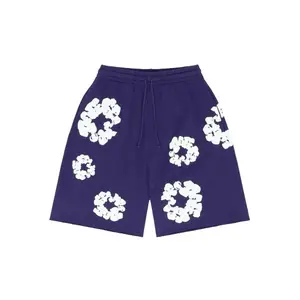 Denim Tear The Cotton Wreath Shorts Purple  - New - Free Shipping