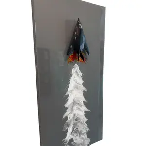 F-117 Nighthawk Stealth Aircraft Jet Resin Wall Art – Hand-Painted | 20x10 Aviation Display