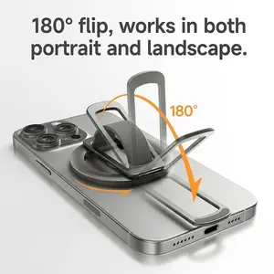 Universal Magnetic Ring Phone Stand Mount Alloy, Foldable Portable Durable, Compatible with Magsafe, iPhone, Samsung, Multi-Functional Mobile Holder