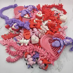 3D Printed Toys Valentines Grab Bags | Pocket Pets Fidget Toys | Wiggly Animals Sensory Toy | Galentine Gift for Kids | Valentine Party Favors | Classroom Valentine Exchange | Stress Relief Fidget Pack