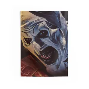 Terrifier Clown Wall Tapestry, Horror Room Decor, Creepy Circus Theme Hanging Art, Scary Halloween Dorm Decoration, Gothic Joker Print