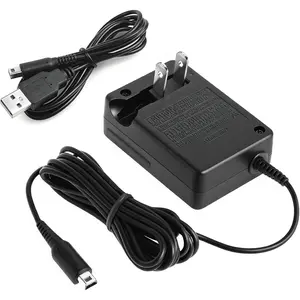3DS Charger - Compatible with  3DS, 3DS/DSi/2DS XL, 2DS, DSi,  3DS and 2DS XL - Replacement Power Cord for  Handheld Console, Universal 100V-240V AC Wall Adapter(Black)