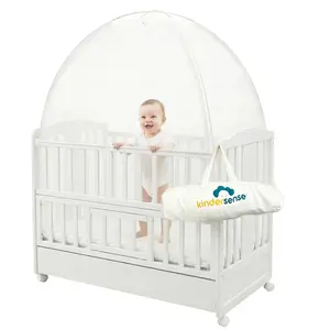 Baby Safety Crib Tent Premium Toddler Crib Topper Prevent Climbing Out See Through Mesh Crib Net Mosquito Net Pop Up Crib Tent Canopy