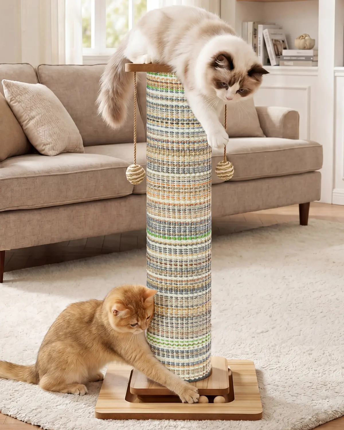 Odoland 31" Tall Large Cat Scratching Post with Replaceable Scratcher Pad Odoland 31" Tall Large Cat Scratching Post with Replaceable Scratcher Pad
