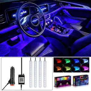 RGB New Car LED Neon Atmosphere Lights: APP-Controlled, 7 Adjustable Light Effects,Interior Decorative,Powered Interior Ambient Lighting