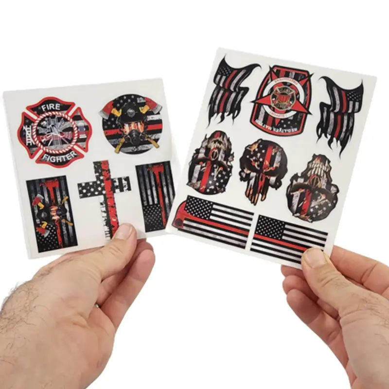 Mega Variety Pack of 13 Thin Red Line Firefighter Stickers Fire Department Fire Truck Red Lives Matter Decal Sticker Car Truck RLM (13 Small Decals)