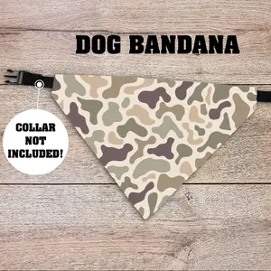 Vintage Duck Camo Dog Bandana - Over The Collar - COLLAR NOT INCLUDED! Pet Accessories, Cat Bandana, Handmade, Gifts For Pets, Animal, Camouflage, Western, Hunting, Outdoors, Duck, Deer, Men