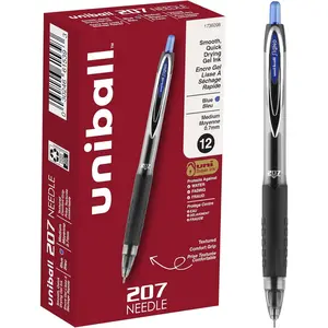 Uniball Signo 207 Needle Gel Pen 12, 0.7mm Medium Blue Pens, Gel Ink Pens |   Office Supplies Sold by Uniball are Pens, Ballpoint Pen, Colored Pens, Gel Pens, Fine Point, Smooth Writing Pens