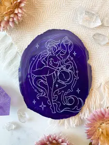 Aquarius “Evolution” Zodiac Goddess Agate Slices