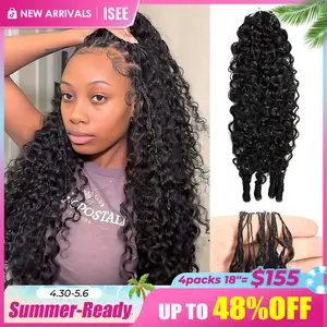 [NEW ARRIVAL] ISEE HAIR Crochet Human Hair Natural Black & Highlight Burmese Curly Designed for Miracle Knots Pre Separated 50g/Pack Knotless Boho Braids Vacation Hair Plush Texture Time Saving Wear #ISEECrochetNewArrivals #SummerVibes