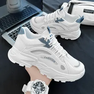 Men's casual mesh sneakers, trendy dad shoes, new spring models, versatile trendy running white shoes for men