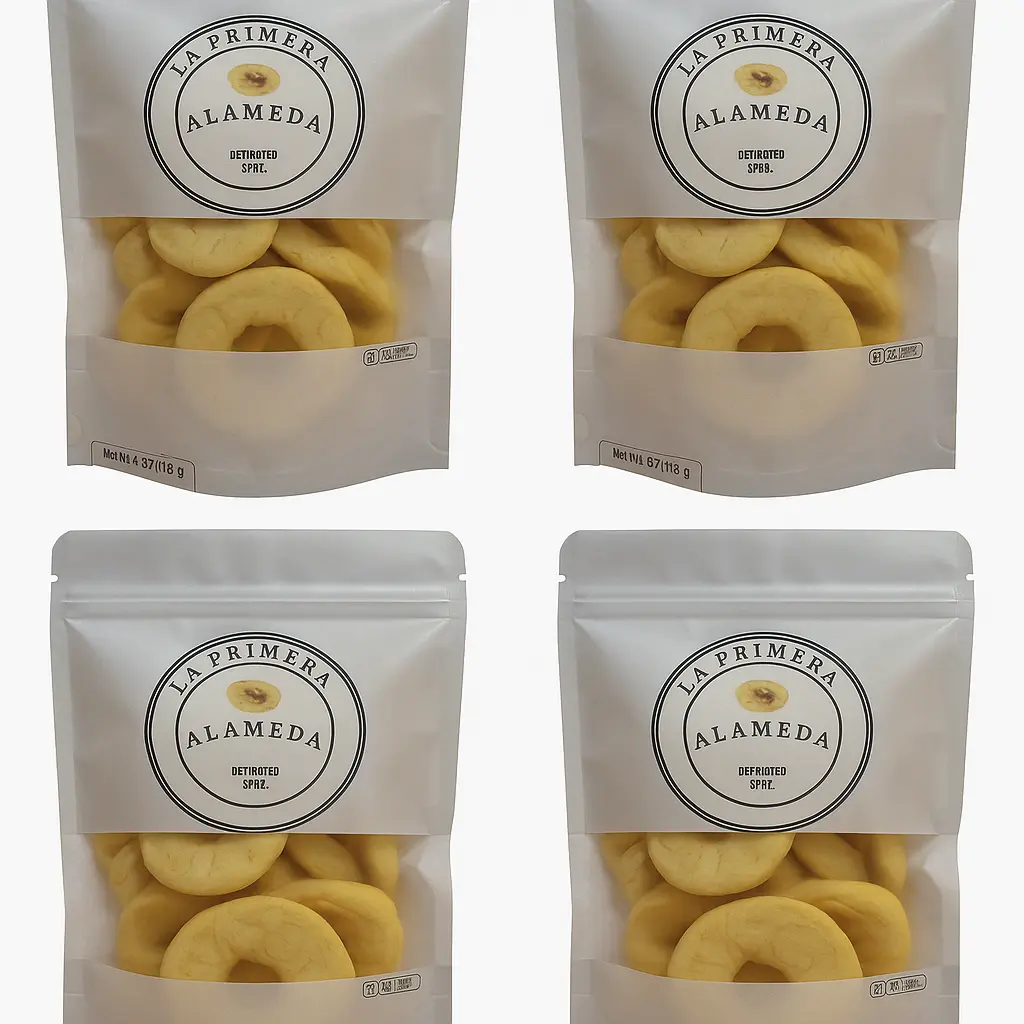 La Primera Alameda Dried Apple 4 Bags of 113g - Dehydrated Apple Snack - No Sugar Added - Fresh Quality Snack - Ambient Storage