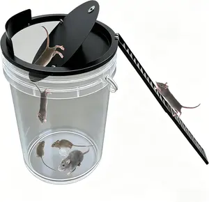 Bucket Lid Mouse Trap Metal 5 Gallon Bucket lid,Strong Metal Material That Cannot be Bitten, auto Reset, (Black)
