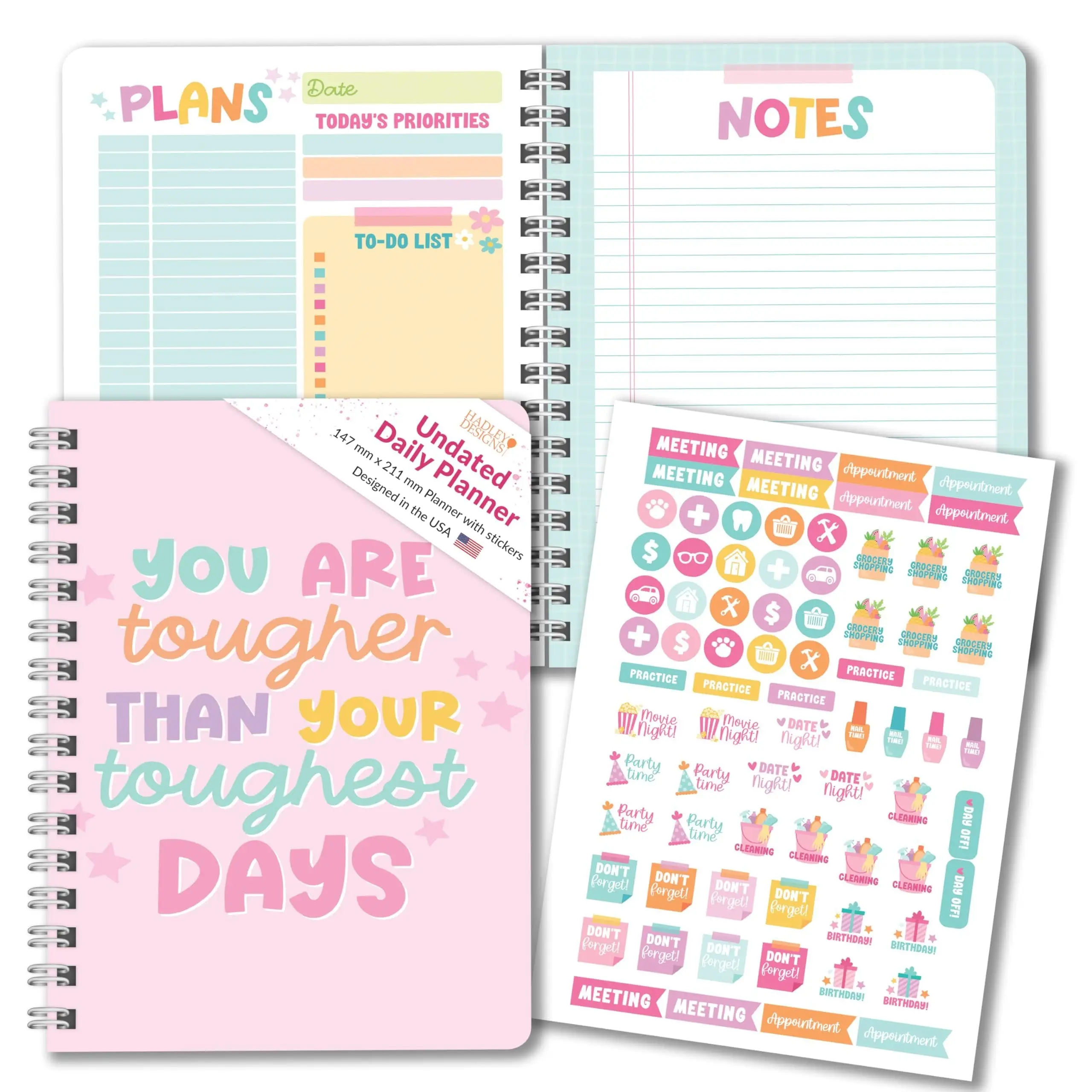Daily Planner | Undated | Calendars & Planners Office Stationery Supplies