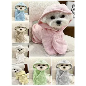 Pet Bathrobe With Hood Design, Multiple Sizes And Colors Available, Puppy Towel, Pet Towel, Dog Supplies, Cat Towel, Dog Towel, Super Absorbent Quick Dry Pet Towel, Suitable For All Pets, Dogs And Cats, Large Pet Drying Towel, Adjustable Pet Bathrobe, Dog