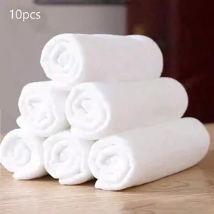 10pcs Simple White Face Towels, Hotel-Grade Lint-Free Towels, Soft And Absorbent, Super Absorbent Towel, Bathroom Supplies (Multiple Sizes Available), Home & Bathroom Decor, Autumn, Back To School, Beauty Salon, Wash Towel