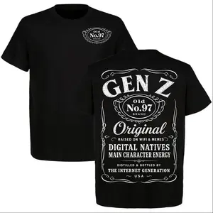 Custom Gen Z Old No. Your Year T-Shirt, Raised on WiFi and Memes Graphic Tee, Internet Generation Gift for Men Women