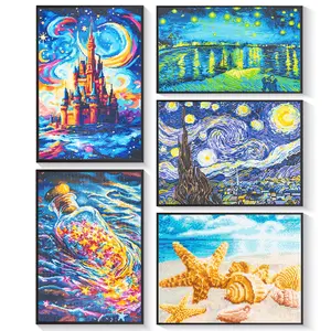 Advanced Diamond Painting Kits for Adults Lucky Drifting Bottle Starry Night 3D Art Set Full Round Drill Bead Eco Canvas DIY Festival Decor
