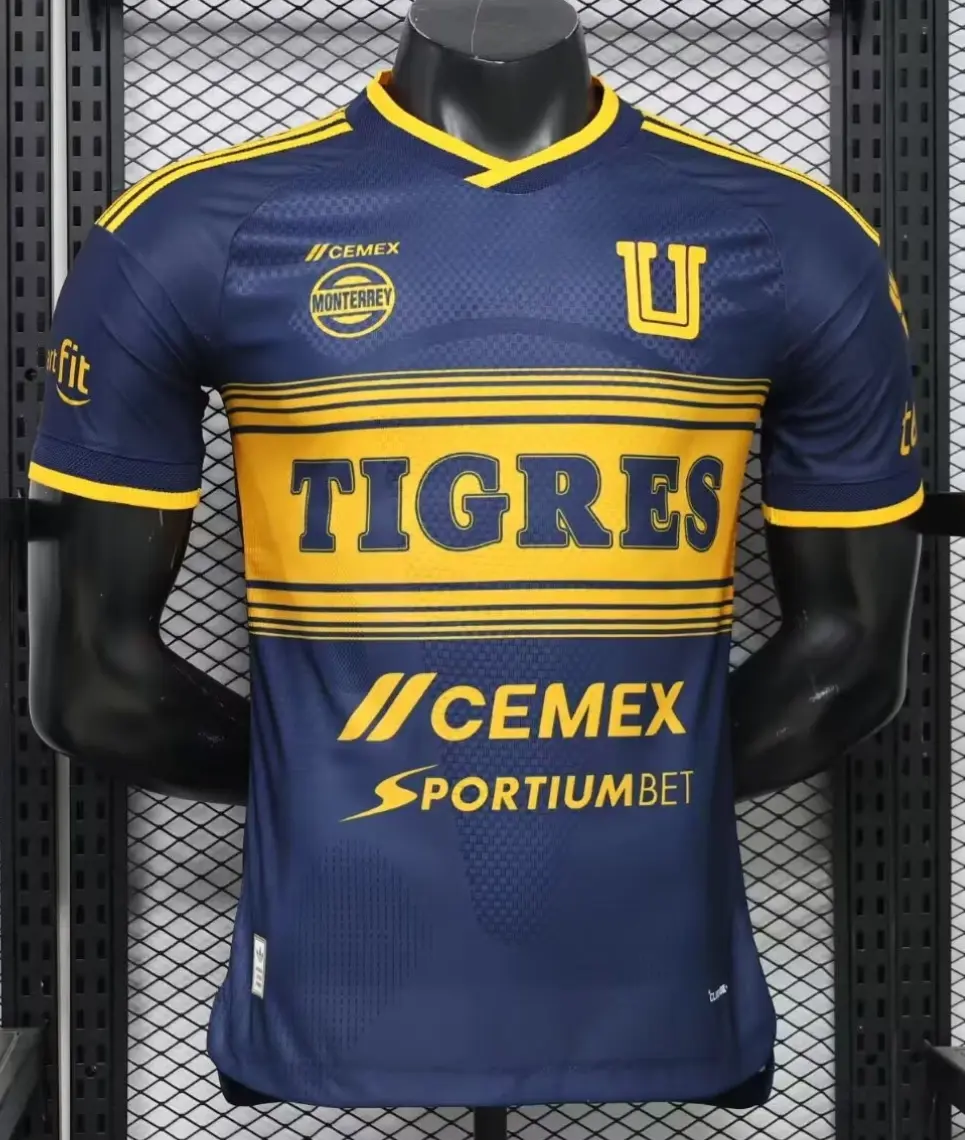 Tigres 26-27 Away Soccer Jersey, Breathable Game Day Sports Shirt, Short Sleeve, Quick-Dry Football Shirt, Liga MX Fans Jersey