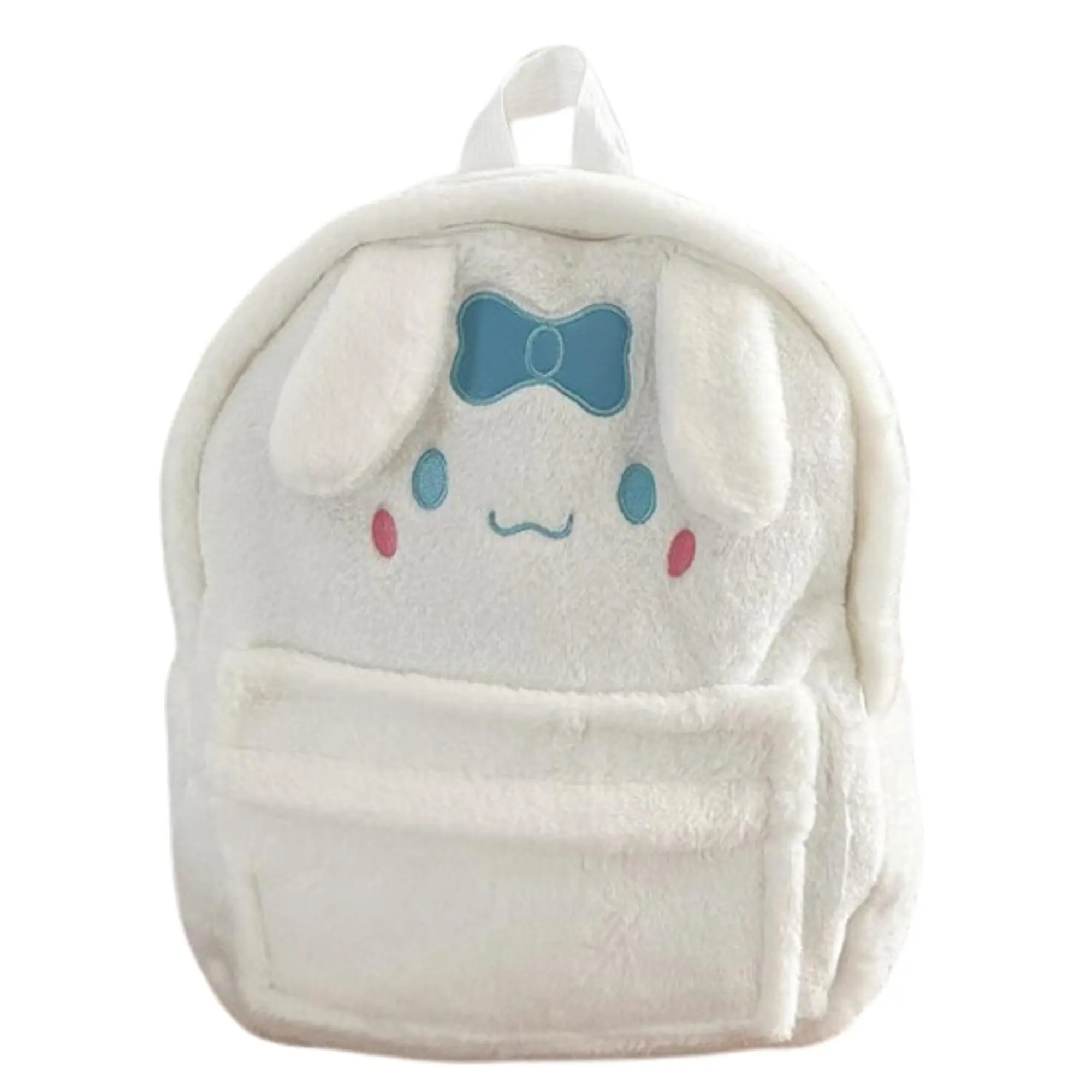 Kawaii Fuzzy Cinnamoroll Backpack Daypack, Cute Y2K Fluffy Animals Design Chic Cartoon Furry Daypack Bookbag Daily Shoulder Bag