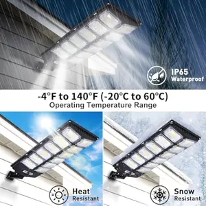IP65 Waterproof Solar Lights Outdoor Wall Mount, 3 Modes Motion Sensor Solar Street Lamp with Remote, Wireless Exterior Security Night Lighting for Yard Garage Garden Porch