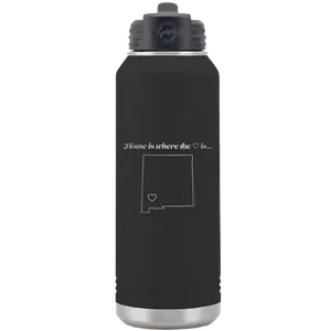 New Mexico Heart 32 oz Water Bottle | Black