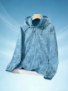 Summer Men's Thin Breathable Quick-Dry Lightweight Sun Protection Hooded Zipper Fishing Ice Silk Jacket, New Style