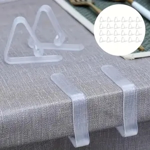 [24 Pack Strong Tablecloth Clips] 24 Pack Plastic Tablecloth Clips - Strong, Windproof, Non-Slip Table Cover Clamps for Home, Outdoor, and Camping Use - Uncharged