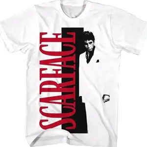 Popular trendy Scarface T-shirt, retro movie T-shirts are given as gifts for women and men New retro movie scar faced T-shirts, round neck sports shirts are given as gifts for men and women KSJ