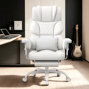 Vonesse Big and Tall Office Chair, Computer Chair with Soft Adjustable Armrests, Ergonomic Gaming Chair with Breathable Linen Design, Executive Chairs with Footrest V3048A