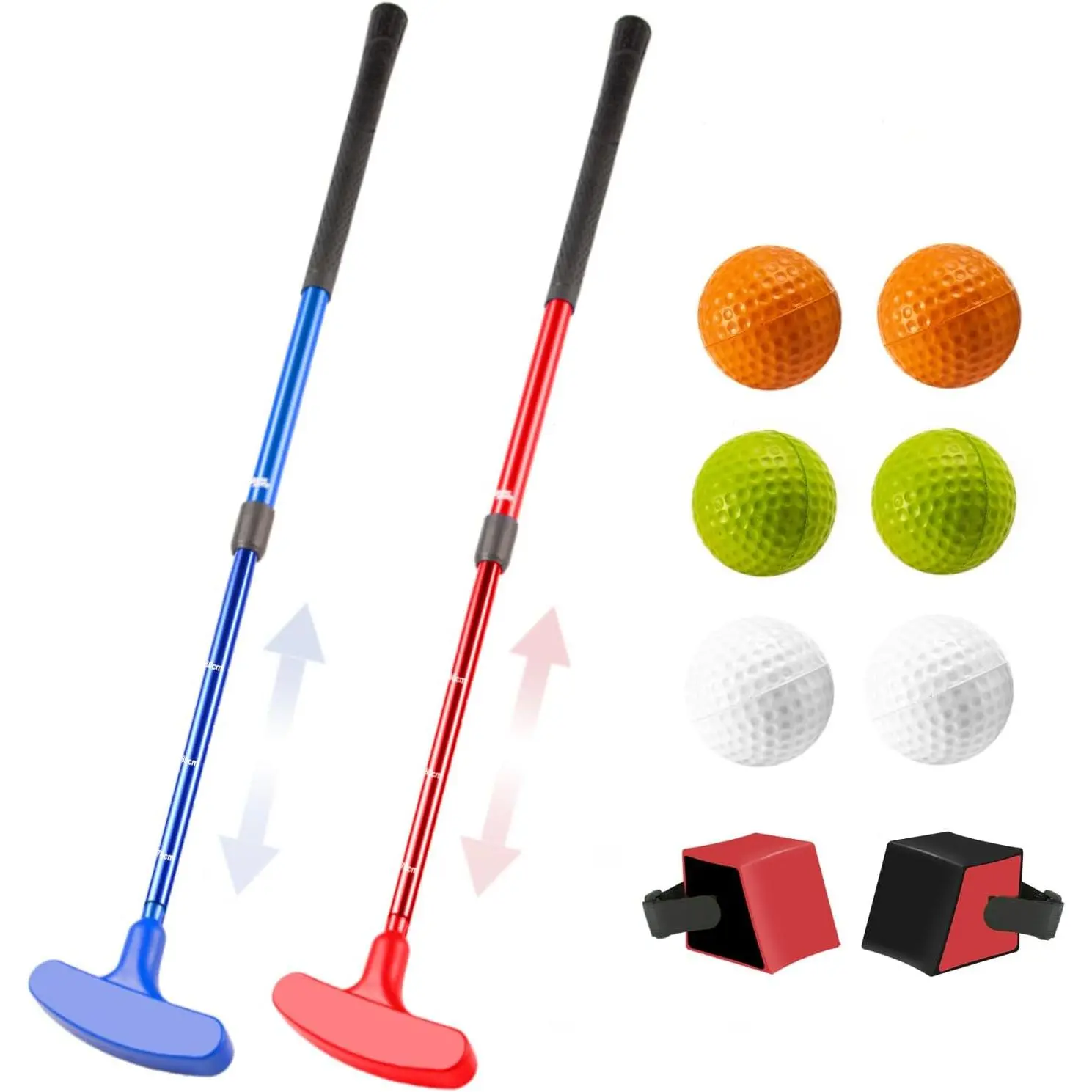 Mini Golf Clubs, 2 Pack Mini Golf Putter and Balls for Men and Women with 2 Golf  Aid and 6 Foam Golf Balls, Adjustable Length Golf Putter Set Suitable for Teenagers and Adults