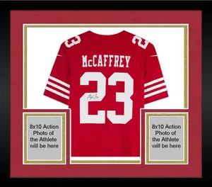 Framed Christian McCaffrey San Francisco 49ers Autographed Red Nike Limited Jersey - Fanatics Authentic Certified